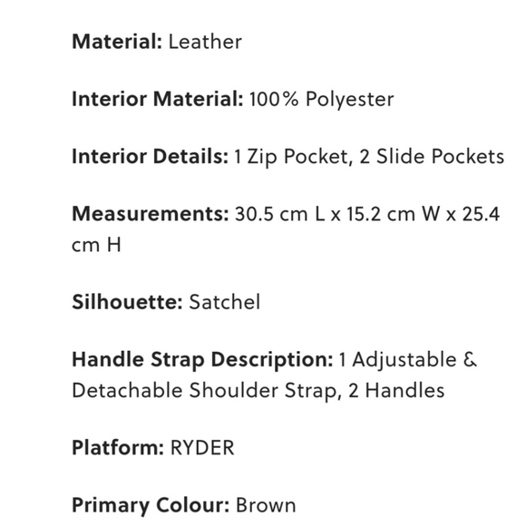 FOSSIL RYDER TOP HANDLE SATCHEL HANDBAG LEATHER TAUPE BLACK - Picture 9 of 9